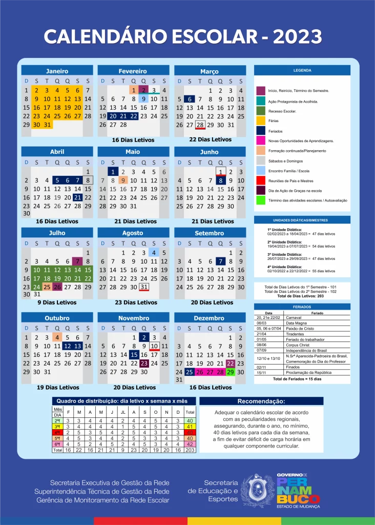 CALENDÁRIO ESCOLAR 2023