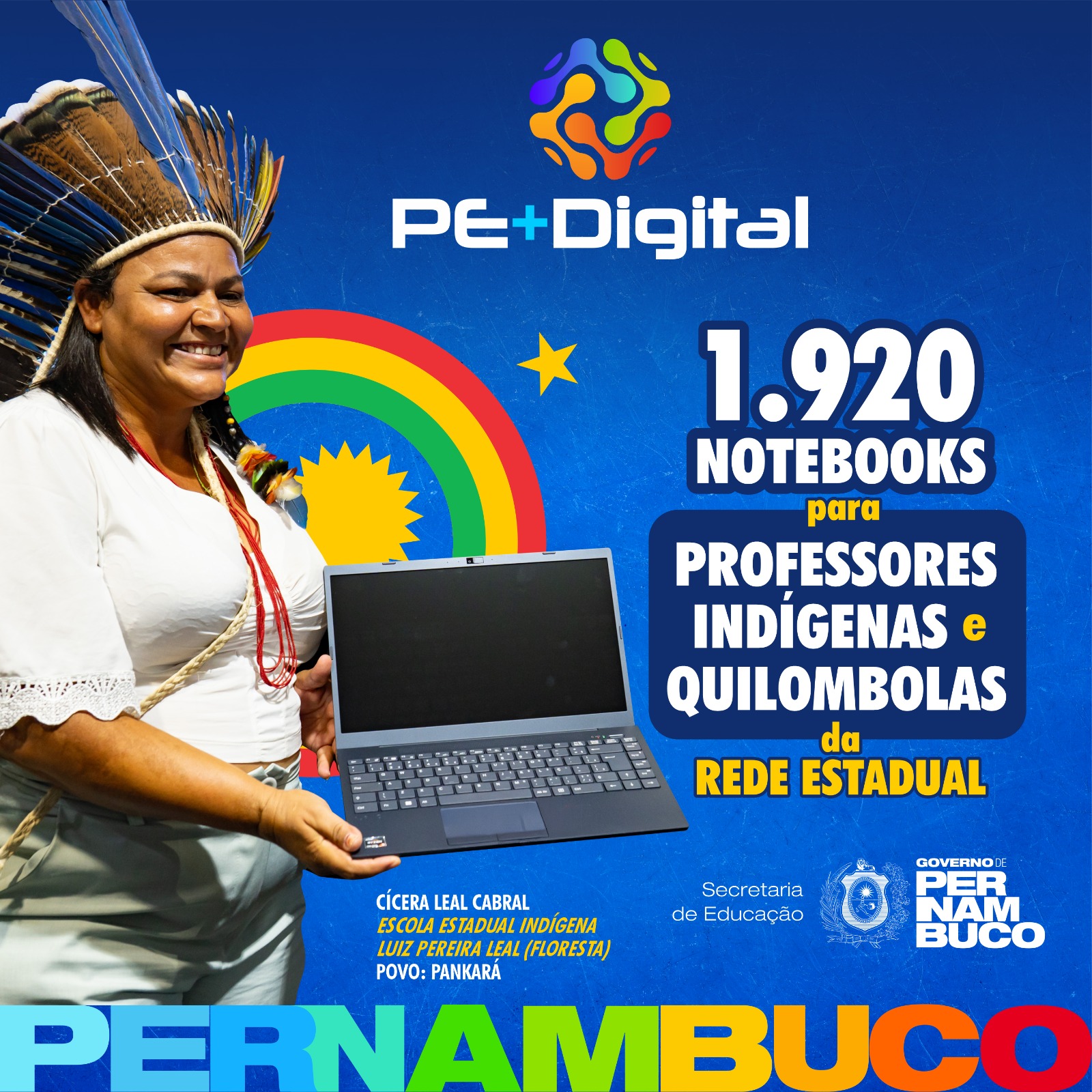 Governo de Pernambuco inicia entrega de notebooks a professores contratados  por tempo determinado de escolas indígenas e quilombolas - SEE